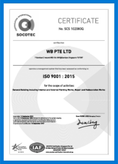 Cert - WB PTE LTD QMS ISO 9001 2015 SAC